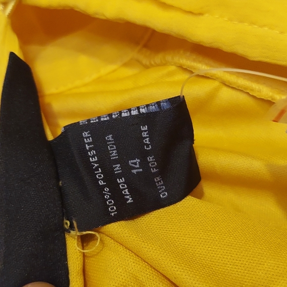 Ashley Stewart Halter Overlay Wide Leg Jumpsuit Size 14 NWT Nugget Gold - Picture 11 of 15